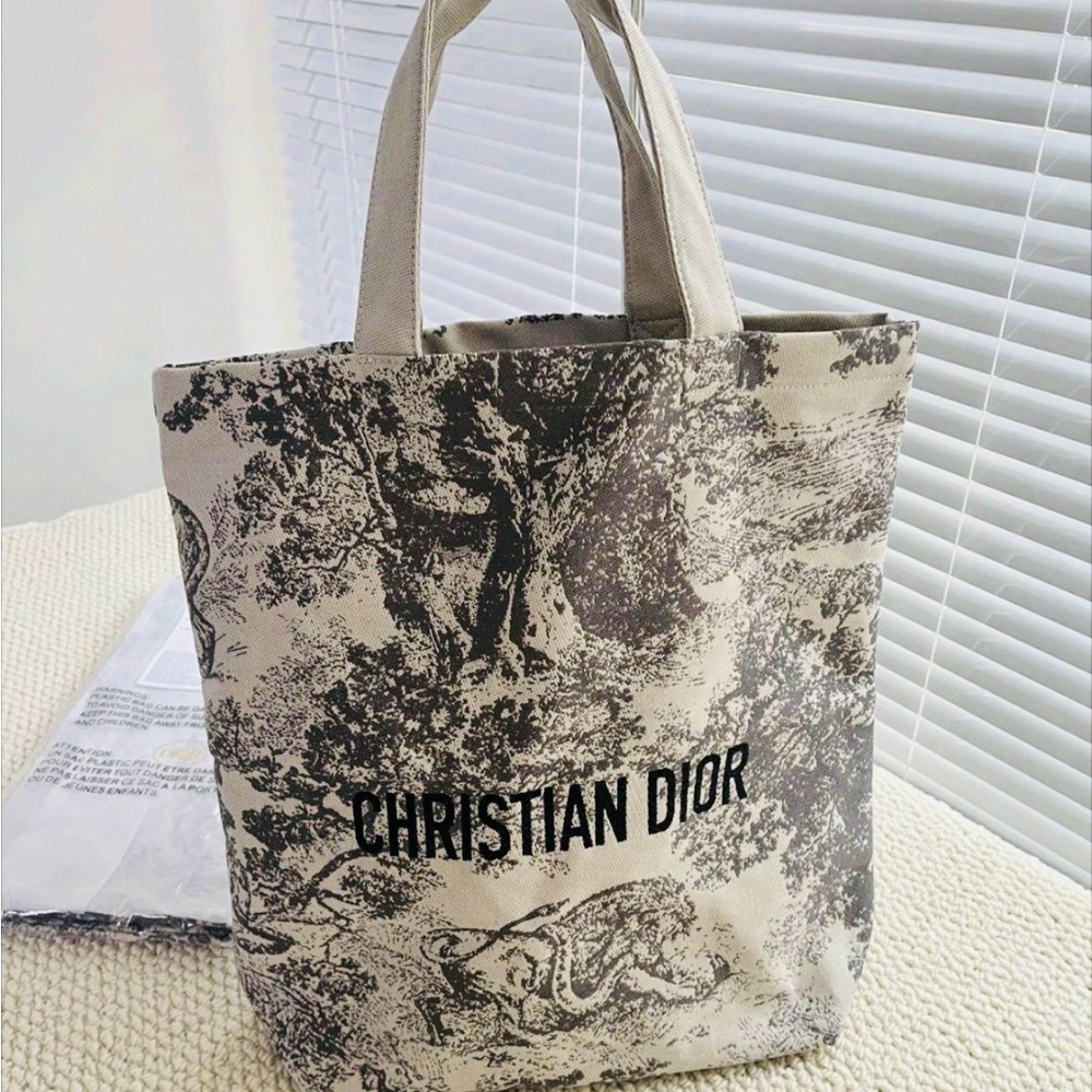 Dior Novelty Tote Bag in Black and Cream